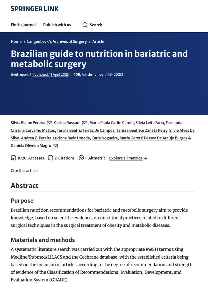 bariatricline's tweet photo. 🇧🇷 Las nuevas guías brasileñas para el manejo nutricional del paciente intervenido de una #cirugíabariátrica destacan la importancia de una ingesta adecuada de #proteínas: 1,5 g/kg de peso ideal/día repartidas en tomas de 25-30 g.

➡ Lee el artículo: https://t.co/VrlCdRWDQE https://t.co/13sEH1DFPy