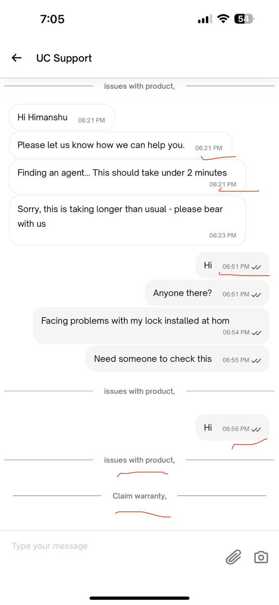 himzmailbox's tweet photo. @urbancompany_UC I am regretting purchasing a 10k lock from you guys. Trying to reach CC but unable to since last 40mins. This after having a prime membership.  Can someone help? https://t.co/tnjYGlafcc