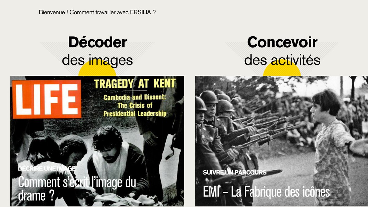 Pourquoi certaines photographies de presse s’inscrivent-elles dans notre mémoire collective ? Suffit-il que le sujet soit impactant ? Avec « Comment s’écrit l’image du drame ? » et « La Fabrique des icônes », <a href="/ERSILIA_FDR/">ERSILIA</a> décode et questionne : information ? authenticité ? #EMI