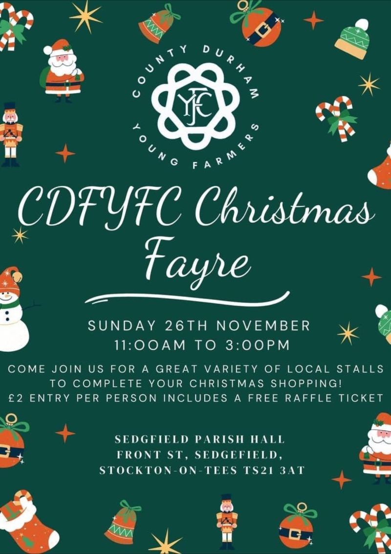 Butterwickhos's tweet photo. Are you going to the County Durham Young Farmers Christmas Fayre? 

Pop along to our stall and dedicate a star in memory of a loved one 💙⭐

#CountyDurhamYoungFarmers #Sedgefield #Charity https://t.co/NOvliS5oqK