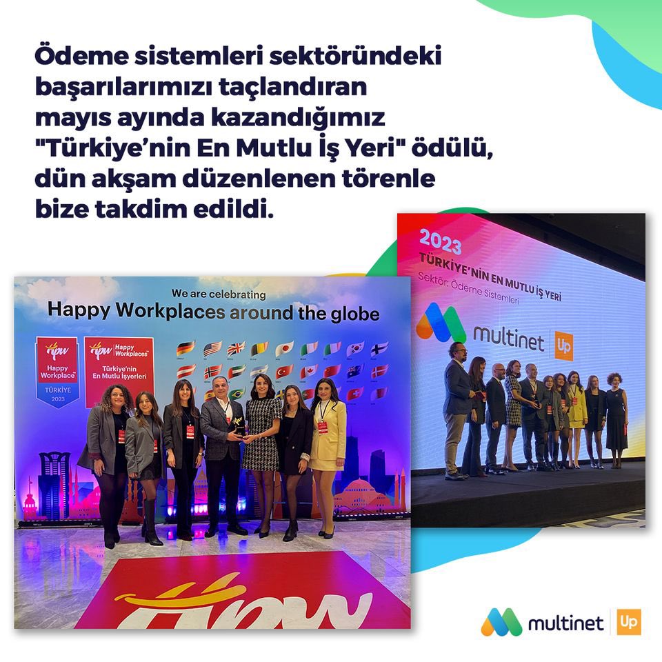 multinetcomtr's tweet photo. Mayıs ayında kazandığımız "Türkiye'nin En Mutlu İş Yeri" ödülünü, dün gerçekleşen etkinlikte birlikte aldık. 🎉 Multinet Up ailesini "Türkiye’nin En Mutlu İş Yeri" yapan tüm çalışanlarımıza ve yöneticilerimize bir kez daha teşekkür ediyoruz. 😍 #MultinetUp #hpw #happyplacetowork https://t.co/3xKb3M2GCT