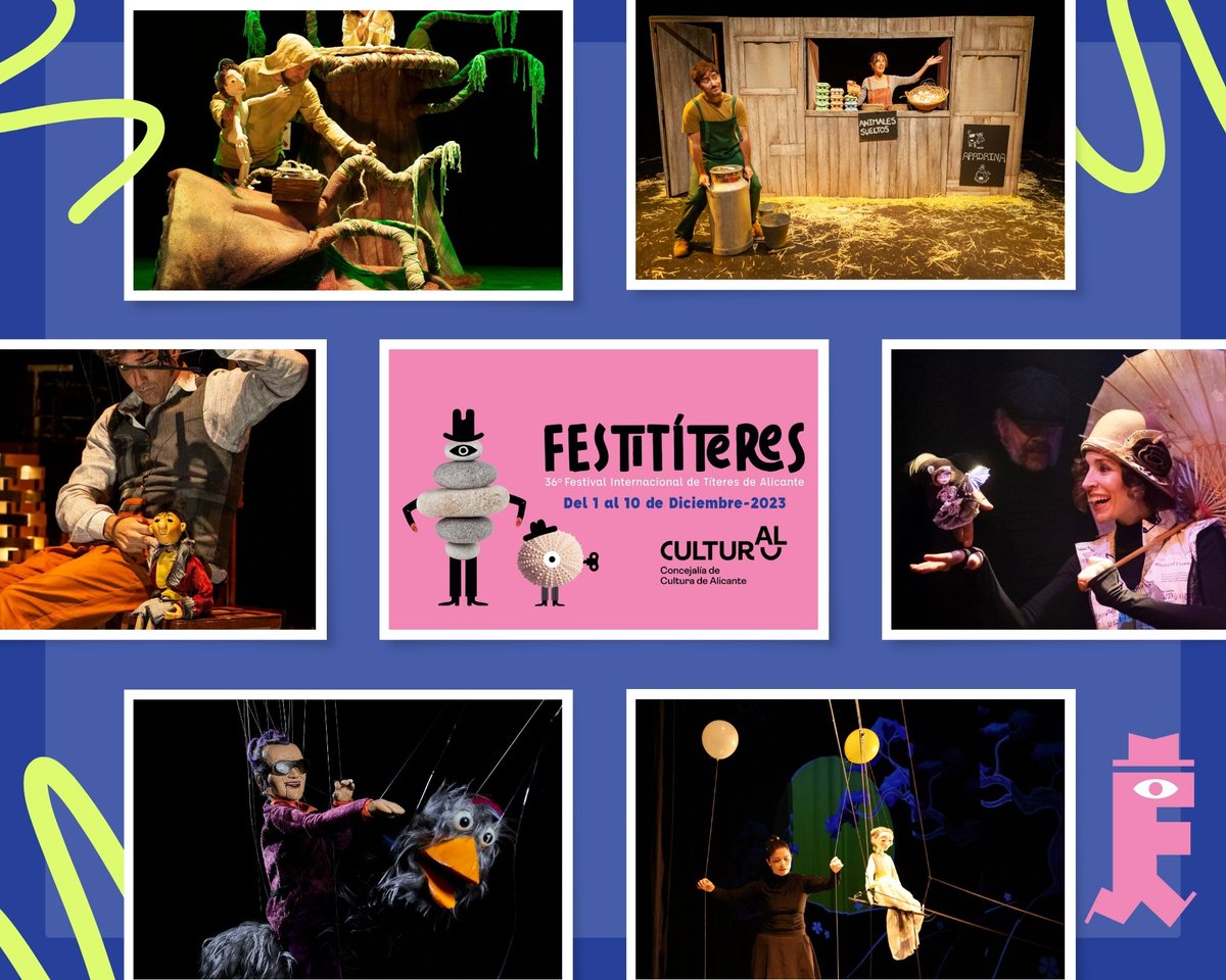 🆕 36ª Edición de Festitíteres. 👨‍👩‍👧‍👦 Del 1 al 10 de diciembre. Talleres, masterclass, Muestra amateur de Títeres. 13 funciones gratuitas 🆓 y 6 con entrada 🎟
ℹ festititeres.alicante.es y en linktr.ee/festititeres