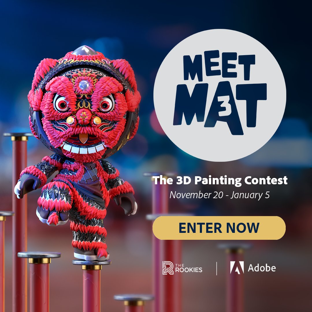 Merakline's tweet photo. Hi young artists !  #MeetMAT3 contest started TODAY !! 
It's time to find a crazy idea to texture this guy ! 

https://t.co/WWLa7fb2So

#wacom #adobe #therookiesco #dell #lenovo #mimaki #nvidia #Substance3D #NVIDIAStudio #3dWorld #Students https://t.co/G2QzMmR8VZ