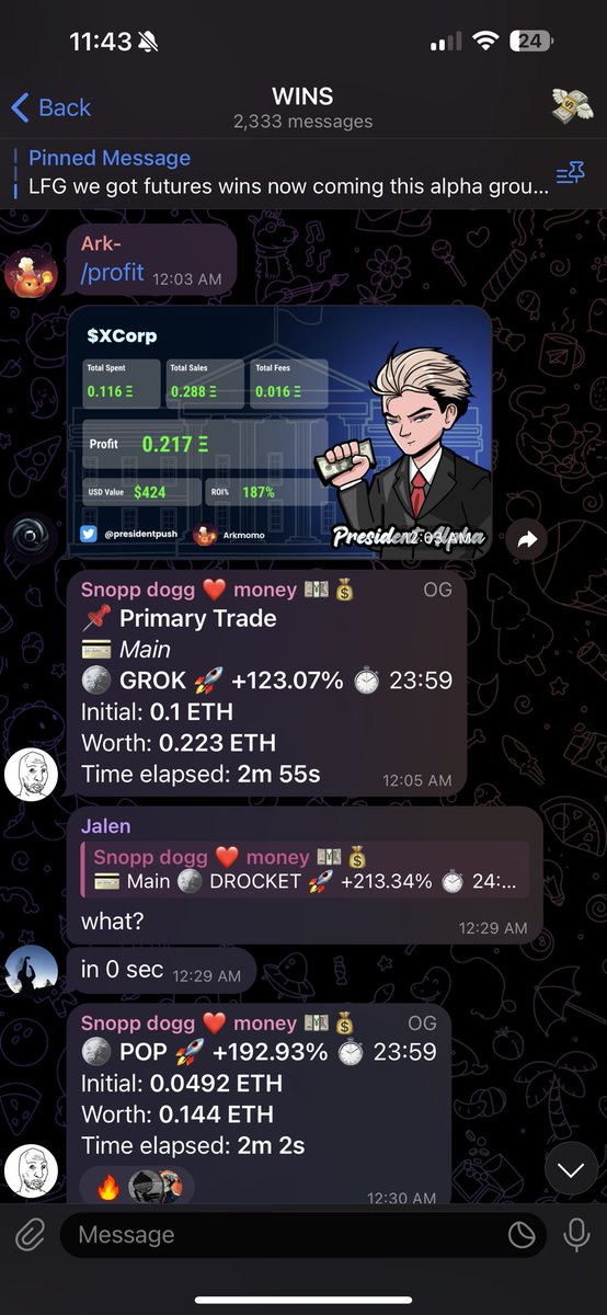 presidentpush's tweet photo. GN ☪️

So, I understand one thing.

People jeet because they are scared of the thought of losing money due to having a very small fund.

When they become rich, they can hold a token for much longer.

But if you keep getting poor, it's because you choose the wrong strategy.

The good strategy is: when you are poor, you must find a good project with strong fundamentals. These projects may move slowly, but they are safe and you can win x2, x3, or even x10 in a few months.

After this, you will have more funds to take a risk by trading some ultra-small market cap tokens.

Here is yesterday’s President Alpha wins!

$black - 14.5x
$squidgrow - 9x
$xcorp - 3x
$grok - 2x
$pop - 3x
$maem - 2x

LIKE + RT if you hold $solana 💛