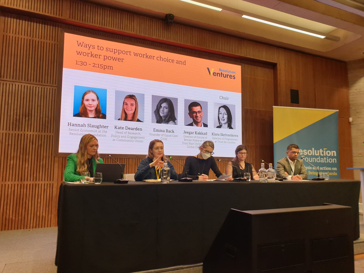 Resolution Foundation (@resfoundation) on Twitter photo We're now on to the third panel of the day at our #workertech conference - exploring new ways to support worker choice and power, with <a href="/klaraskriv/">Klara Skrivankova 🇪🇺</a>, Kate Dearden of <a href="/CommunityUnion/">Community Union</a>, Emma Back of <a href="/equalcarecoop/">Equal Care Co-op</a>, <a href="/jeegarkakkad/">Jeegar Kakkad</a> of <a href="/InstituteGC/">Tony Blair Institute for Global Change</a> & RF's <a href="/hcslaughter_/">Hannah Slaughter</a> We're now on to the third panel of the day at our #workertech conference - exploring new ways to support worker choice and power, with <a href="/klaraskriv/">Klara Skrivankova 🇪🇺</a>, Kate Dearden of <a href="/CommunityUnion/">Community Union</a>, Emma Back of <a href="/equalcarecoop/">Equal Care Co-op</a>, <a href="/jeegarkakkad/">Jeegar Kakkad</a> of <a href="/InstituteGC/">Tony Blair Institute for Global Change</a> & RF's <a href="/hcslaughter_/">Hannah Slaughter</a>