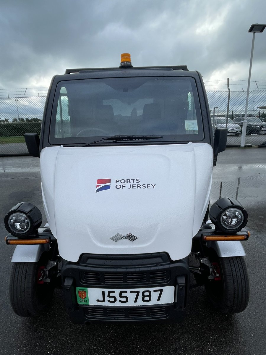 We’ve just launched our new electric utility vehicles at <a href="/PortsofJersey/">Ports of Jersey</a> 
They’re being used at the airport and harbour, are more than 90% recyclable with a top speed of 30mph. 
They’re out and about so keep a look out around the island.