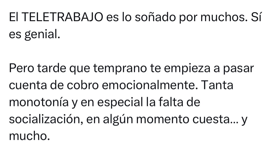 Sabes que el mundo tiene un sesgo a favor de la extroversión porque nunca nadie habla del costo emocional que tiene para las personas introvertidas pasar ocho horas diarias lidiando con gente en una oficina.