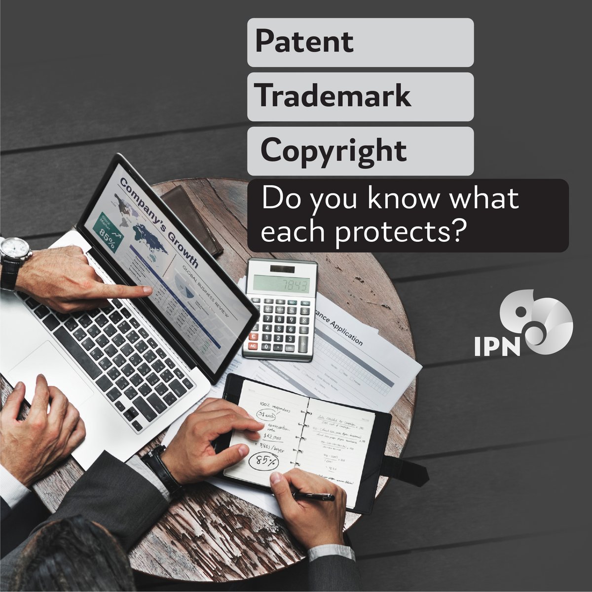 the_IPN's tweet photo. It’s easy to confuse a #patent, #trademark, and copyright. A Patent offers the property right for the inventor. #Copyright protects the original work of authorship. A Trademark protects phrases, symbols, sounds, and also color schemes. Still confused? Contact us. Link in bio. https://t.co/Rtp7EYhJp0