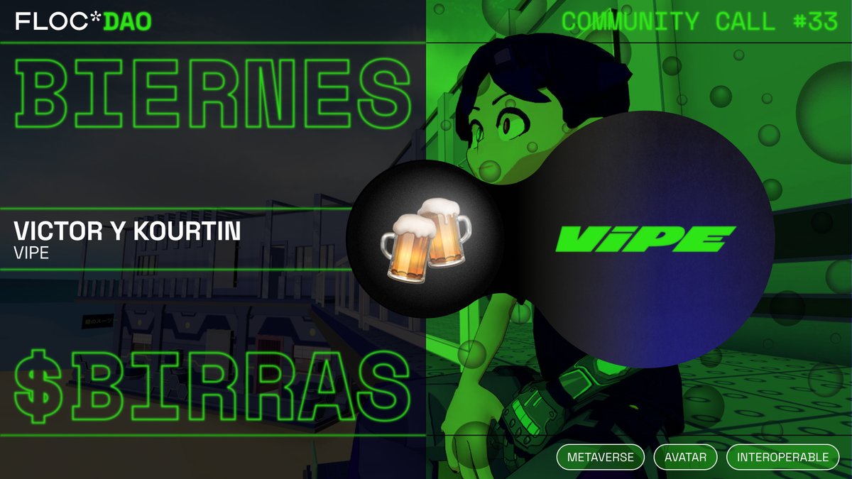 wearefloc's tweet photo. * 📢 ¡Insólito #BIERNES de BIRRA* esta semana 🔛🆕!

Los amigos @victorkunai y @kourtin_ del equipo de @vipeio nos dan cita en uno de sus espacio en la plataforma @hyperfy_io 🤖

Nos pondremos nuestros mejores avatares para la ocasión 😉

¡No os lo perdáis!

👇🧵👇 https://t.co/a4KWNfjK39