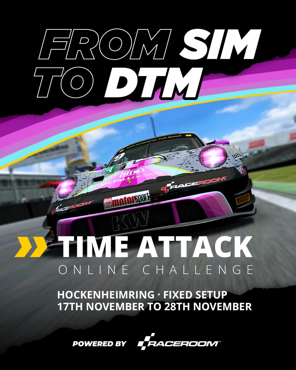 From December 1st to 10th #RaceRoom is at the #EssenMotorShow At the event we will host the DTM AM Championship and races against VIP's. 🏁 Now you have the chance to win tickets by beating @heinemann_tim in the #FromSimToDTM online competition! 🏆 game.raceroom.com/competitions/1…