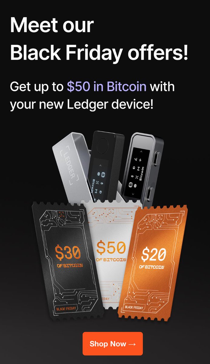 dbarkko's tweet photo. Anyone thinking of getting a Ledger hardware wallet...might just be the best time to get one now with the Black Friday sale! Use this referral link: https://t.co/yKS9NMpP1k  🥳🥳 https://t.co/M1ToaSWmPl