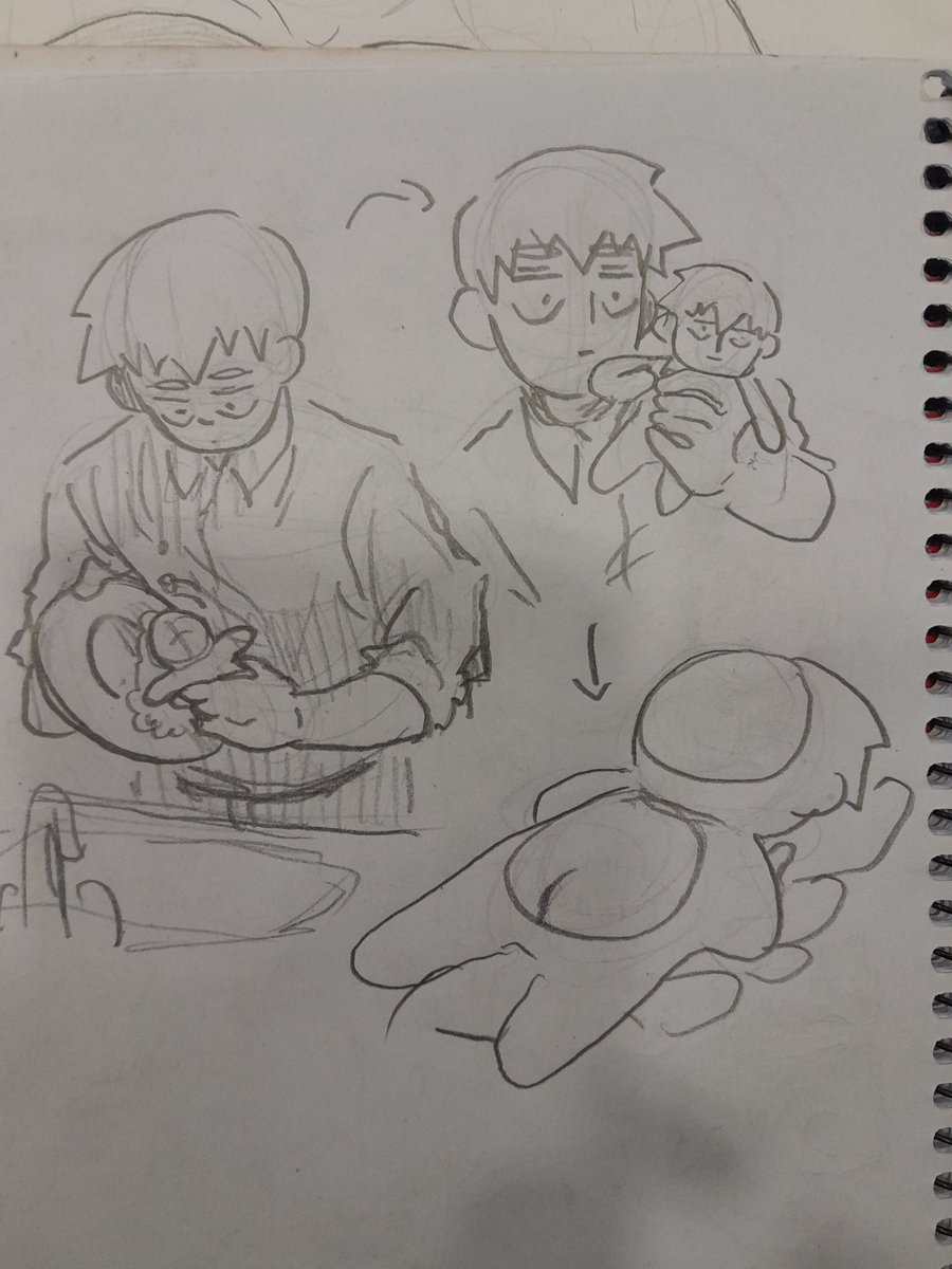 I had a weird dream- using reigen plush as sponge to wash pans and dishes- scrubbed so much the first layers of the plush started to go off 