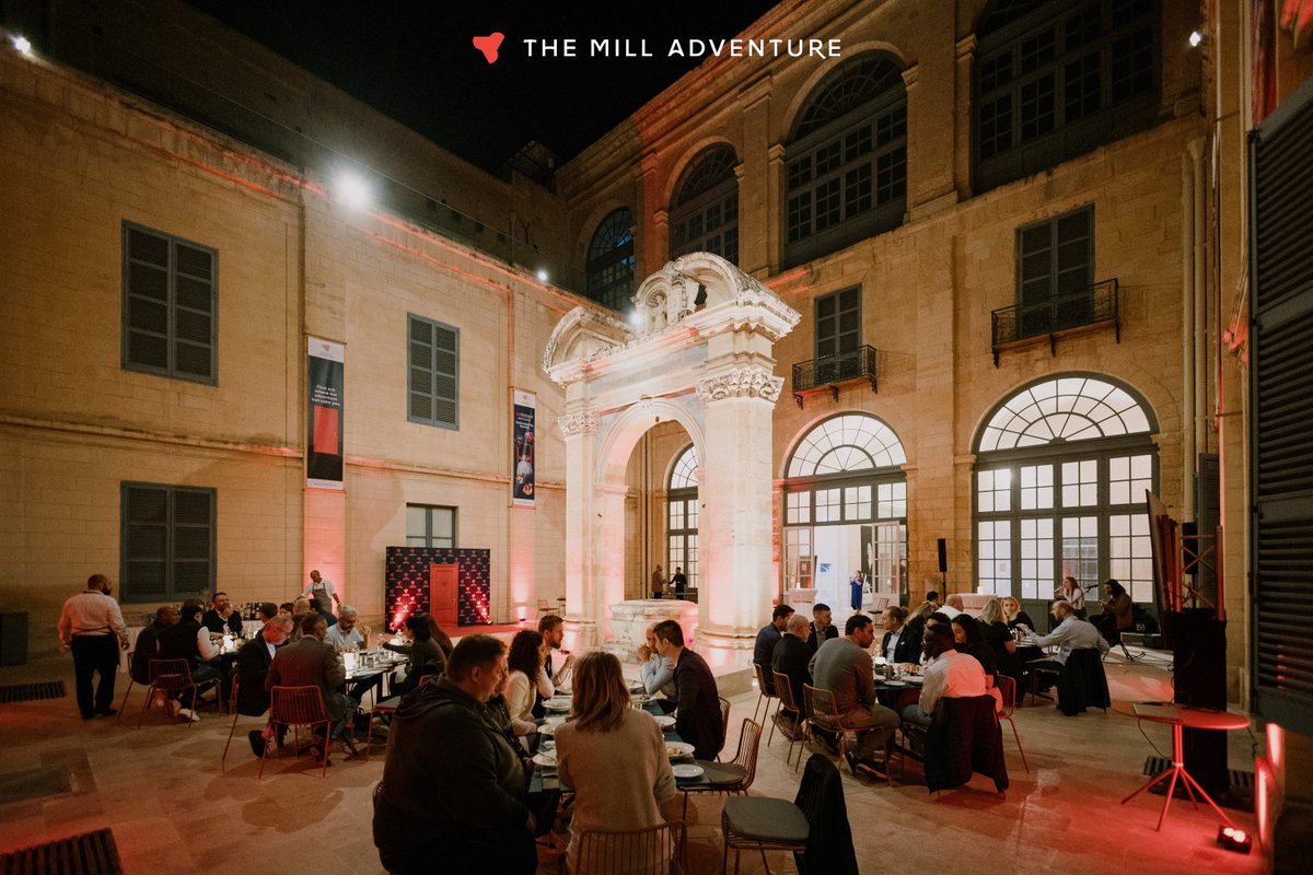 MillAdventure's tweet photo. We lit the MUŻA in red for an intimate dinner with partners &amp; friends in Malta! ❤️

With busy schedules all year round, we look forward to this annual tradition where we catch up with our partners in person &amp; celebrate what we accomplished in #iGaming together. #TheMillAdventure https://t.co/IkQNxXHIhi
