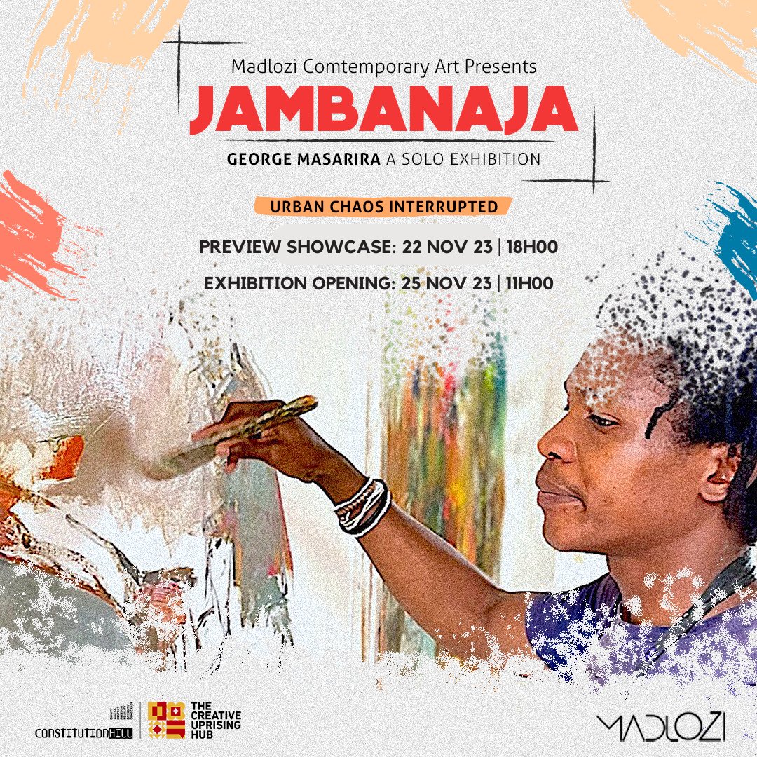 Join us tomorrow at ConHill from 18h00 for the preview exhibition opening of Jambanja: Urban Chaos Interrupted, a new solo Exhibition by artist George Masarira. Read more about the exhibition here: constitutionhill.org.za/blog/jambanja-… #CreativeUprising #Jambanja #VisitConHill