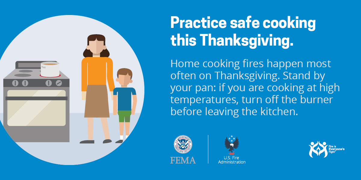 Did you know: #Thanksgiving is the peak day for home cooking fires. #HolidaySafety