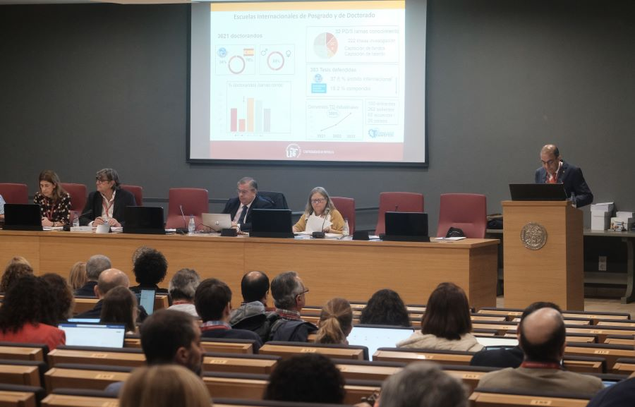 unisevilla's tweet photo. #ClaustroUS | El rector destaca mayor internacionalización, mejor tasa de rendimiento en los estudiantes e insuficiencia financiera en su Informe 2023

🗳️La votación del Informe de Gobierno es el próximo viernes 24 de noviembre [+] https://t.co/ASvyLjAlNL