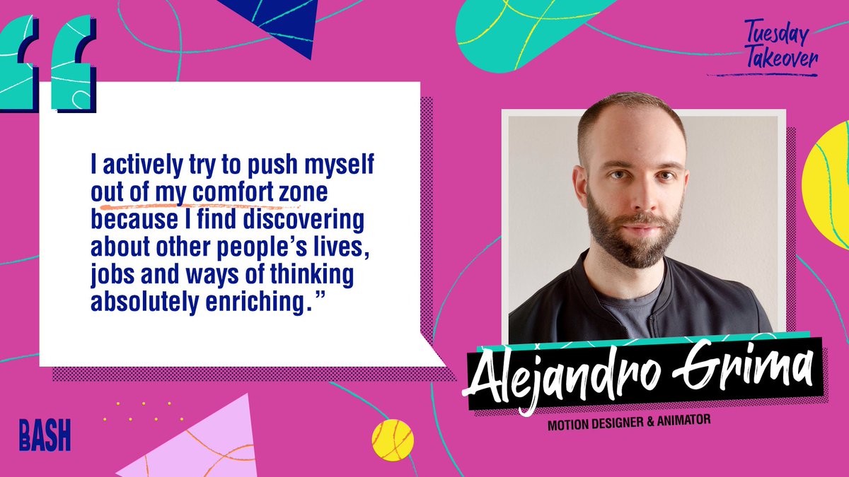 thedashbash's tweet photo. We've got another #takeovertuesday with the talented Alejandro Grima - a freelance art director, motion designer and animator based in Madrid. Check out the full interview up on our blog! 

https://t.co/3HOEEo5u3H

#animation #motiondesign #design #thedashbash https://t.co/IQh5yuajFw
