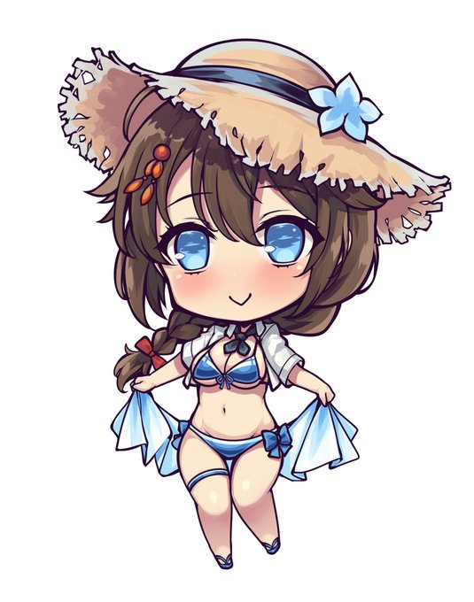 エロ水着時雨(麦わら帽子つき) 