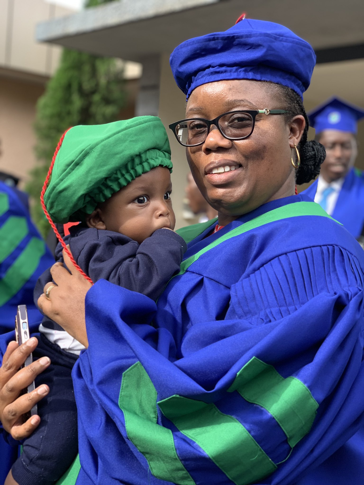 Infant cap and gown top
