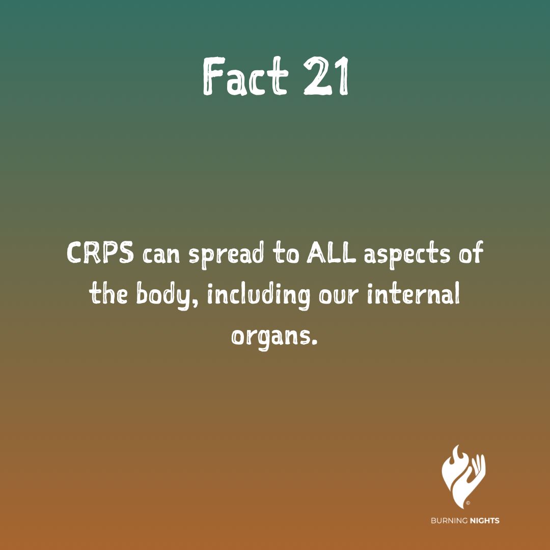 BNightsCRPS's tweet photo. Fact 21
CRPS can spread to ALL aspects of the body, including our internal organs.
•
•
•
•
•
 #BNightsCRPS #CRPS #crpsawareness #crpswarrior #crpslife #crpssupport #chronicpain  #chronicallyill  #crpswarriors #crpsawarenessmonth #CRPSisReal https://t.co/iLUvluvwrz