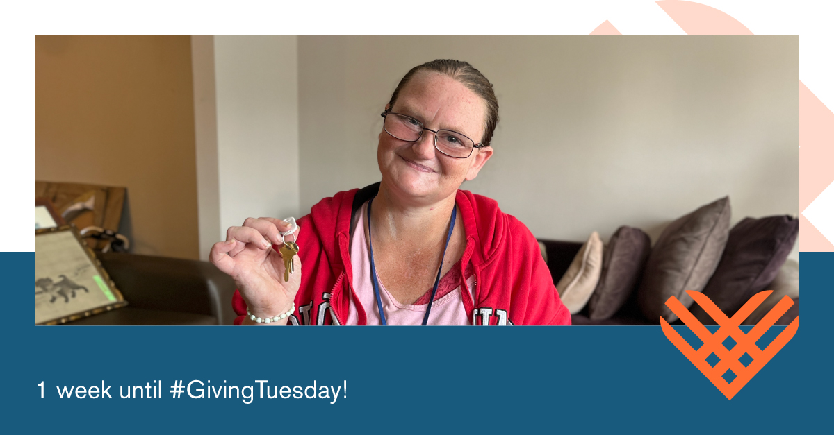 Elizabeth was able to exit homelessness into housing stability with the help of our Permanent Supportive Housing program.

On #GivingTuesday, donate and help stabilize housing situations for neighbors like Elizabeth.

1 week until #GivingTuesday!