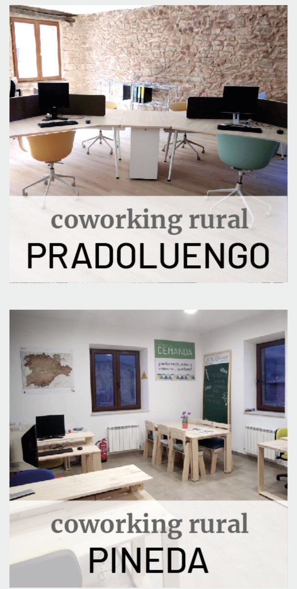 osquitar13's tweet photo. @PPDipuBur @sodebur @CarlosGallo73 @ceoe_cyl @FAEBurgos @mitecogob 💻📲Teletrabajo, eje fundamental para abordar el #retodemografico . @DemandaCowork ,en la @sierralademanda #Burgos, es un modelo de éxito de creación de una red de espacios #coworking en el medio #rural #Atapuerca, #PinedadelaSierra, #Pradoluengo #AGALSA 
https://t.co/qp43T07bpL https://t.co/B9aNrX4DCy