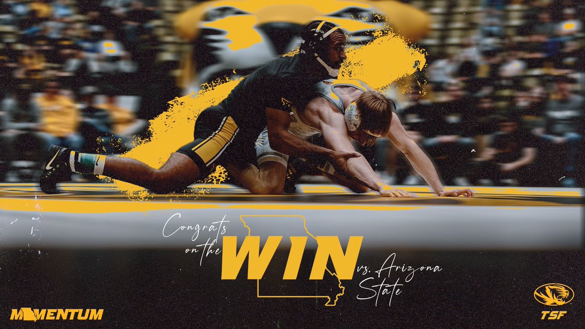 CONGRATULATIONS to <a href="/MizzouWrestling/">Mizzou Wrestling</a> on the W over number 21-ranked Arizona State! Let’s keep the MOmentum going! MIZ
To become a TSF member, please visit: tsfmizzou.com