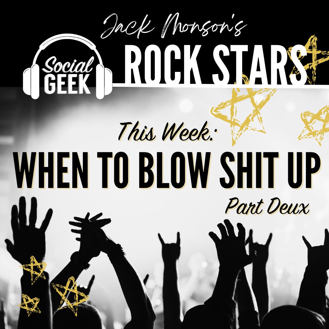 When to Blow Shit Up Part 2...

Thanks to today's Rock Star Panel! 

linkedin.com/posts/jackmons…