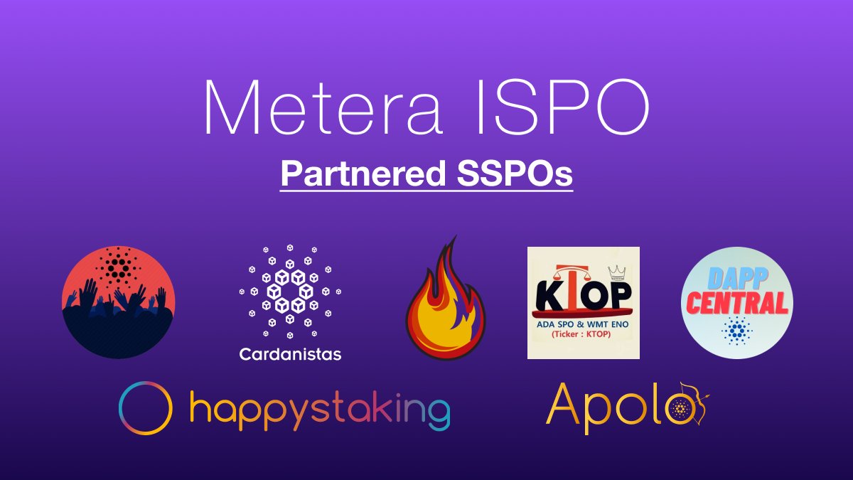 MeteraProtocol's tweet image. Metera ISPO Partnered Pools Announcement!

In addition to the voted SSPOs selected by the community, we’ve also invited 7 other pools to join as partners and distribute $METERA during our ISPO.

These invitations were extended to early supporting SSPO’s working closely with us.🧵