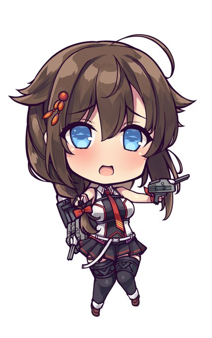 夏に作ったSD時雨改三が公式に合わせて困り顔にしたのでにっこりが描きたかった! 