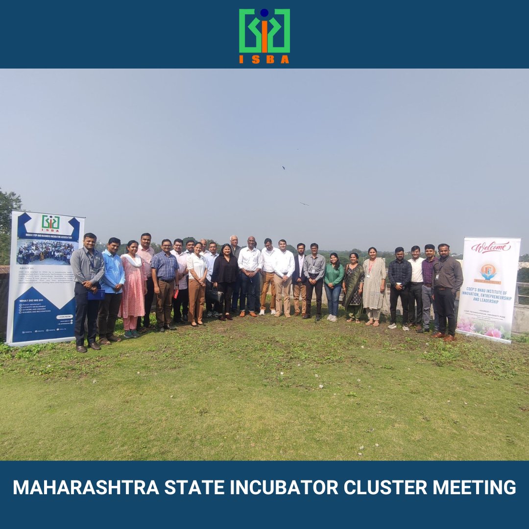 isba_org's tweet photo. ISBA Maharashtra State Incubator Cluster Meeting at COEP's Bhau Institute, Pune, sparked collaborative innovation among diverse city incubators, boosting startup empowerment. Over 20 representatives shared best practices, fostering entrepreneurship across Maharashtra. #ISBA https://t.co/bQw6Wb11Bg