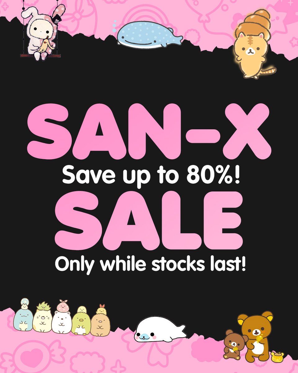 ✨ SAN-X ITEMS ON SALE! ✨ Shop Rilakkuma, Sumikko Gurashi and other San-X characters up to 80% OFF! 🛍🛒 Plus get FREE SHIPPING! 😍💝 Only while stocks last! 🎀 ⁠ #blippo #sanx #sanxsale #sanxcuties #rilakkuma #sumikkogurashi #pinkfriday #pinkfridaysale #kawaiisale #cutestsale