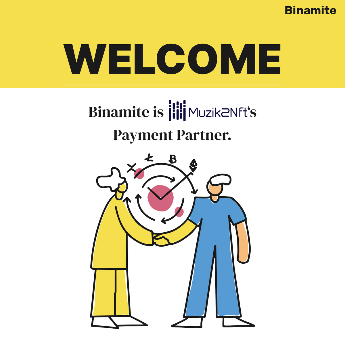 Binamite 🤝<a href="/Muzik2nft/">Muzik2nft</a> 

     Payment Partners

We're excited to share that we are <a href="/Muzik2nft/">Muzik2nft</a>'s Payment Partner! 🎉

For more information on how you can also benefit from low-cost, real-time payments, check out Binamite.com! 🚀