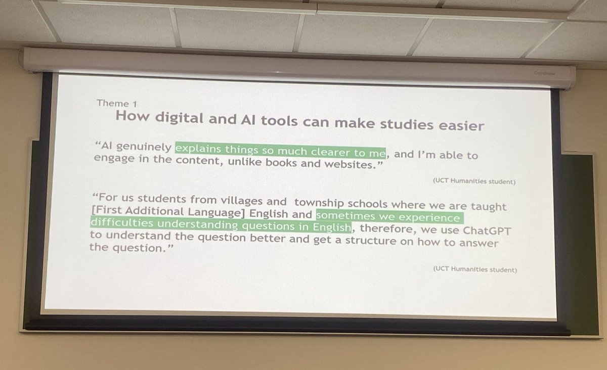 UG students use of AI by Alexia Smit - interesting themes from the study @ched_uct @CILT_UCT #TLC2023