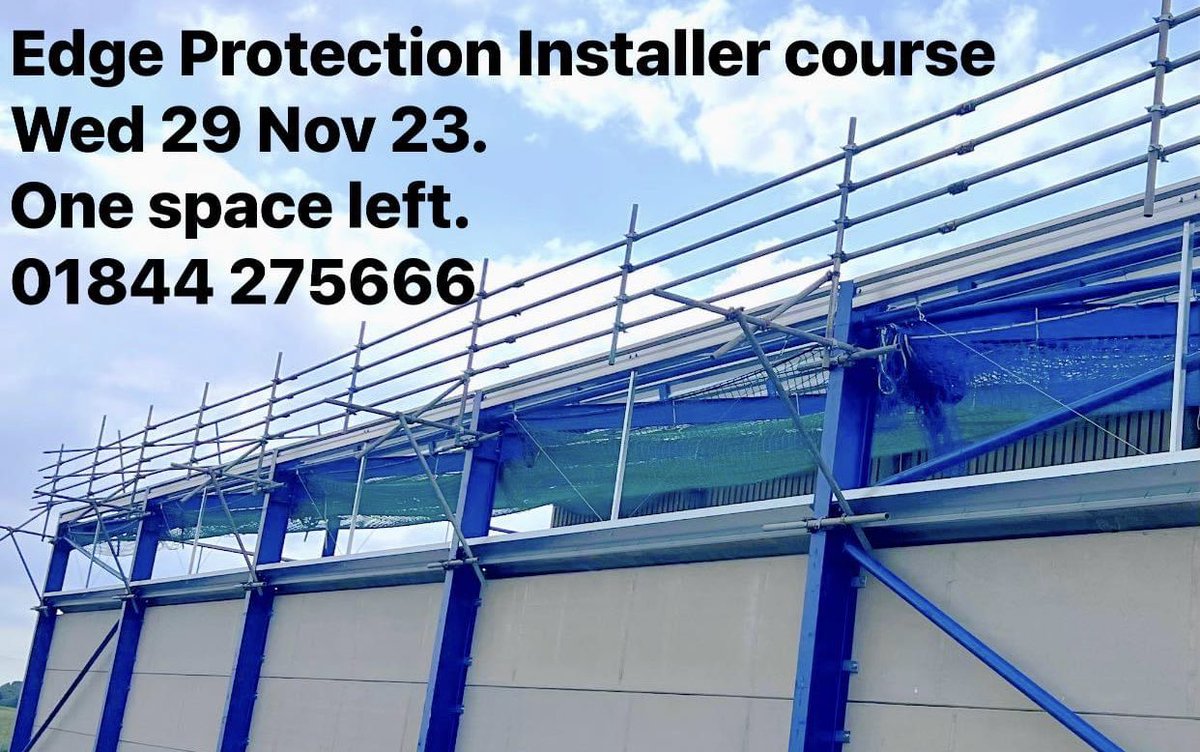 3education's tweet photo. Our FASET Edge Protection course has one space left:  29th November. It's the start to qualification &amp; blue CSCS card. Theory (including rules about design &amp; "sleeves in a line") followed by practical training at height gives great preparation when installing on site. https://t.co/6gKeSRYUCF