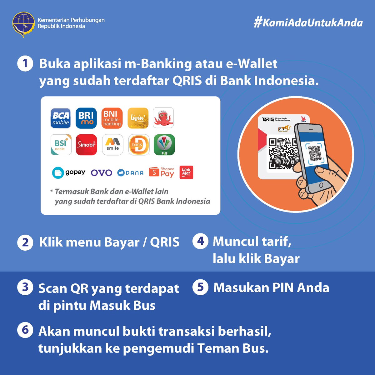 teman_bus's tweet photo. Siapa yang belum tau kalo Teman Bus punya 2 metode pembayaran? Selain dengan kartu non tunai kamu juga bisa melakukan pembayaran dengan QRIS ya.

Info lebih lanjut melalui https://t.co/N2TCM7n7Gt

#KamiAdaUntukAnda
#DownloadTemanBus https://t.co/JK1ZnMSXMH