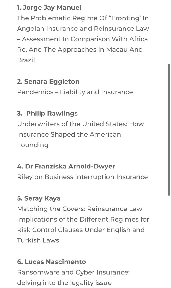 Ayşegül BUĞRA ŞAR (@aysegulbugra) on Twitter photo My former student Seray Kaya’s article “Matching the Covers: Reinsurance Law Implications of the Different Regimes for Risk Control Clauses under English and Turkish Laws” has just been published in the BILA Journal: bila.org.uk/?issue=bila-jo…
Well done <a href="/serayky/">Seray Kaya</a>. My former student Seray Kaya’s article “Matching the Covers: Reinsurance Law Implications of the Different Regimes for Risk Control Clauses under English and Turkish Laws” has just been published in the BILA Journal: bila.org.uk/?issue=bila-jo…
Well done <a href="/serayky/">Seray Kaya</a>.