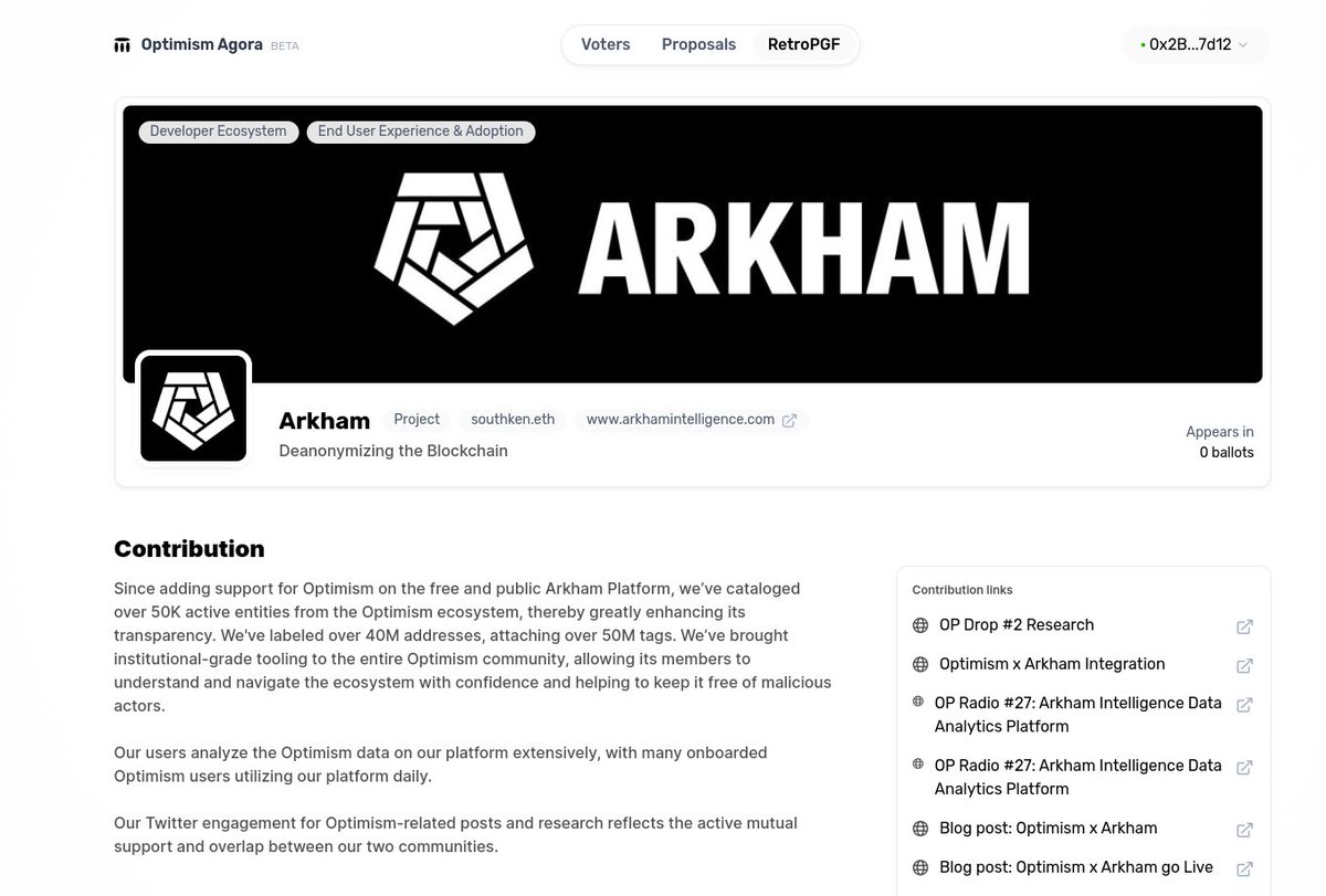 LefterisJP's tweet photo. The closed source, SaaS narcware platform known as @ArkhamIntel that has been backed by @CoinbaseExch @sama @peterthiel @TimDraper and more is asking for Optimism Retroactive PUBLIC GOODS funding.

Words have lost their meaning. Down is up. Evil is good.

I am speechless. Shame.