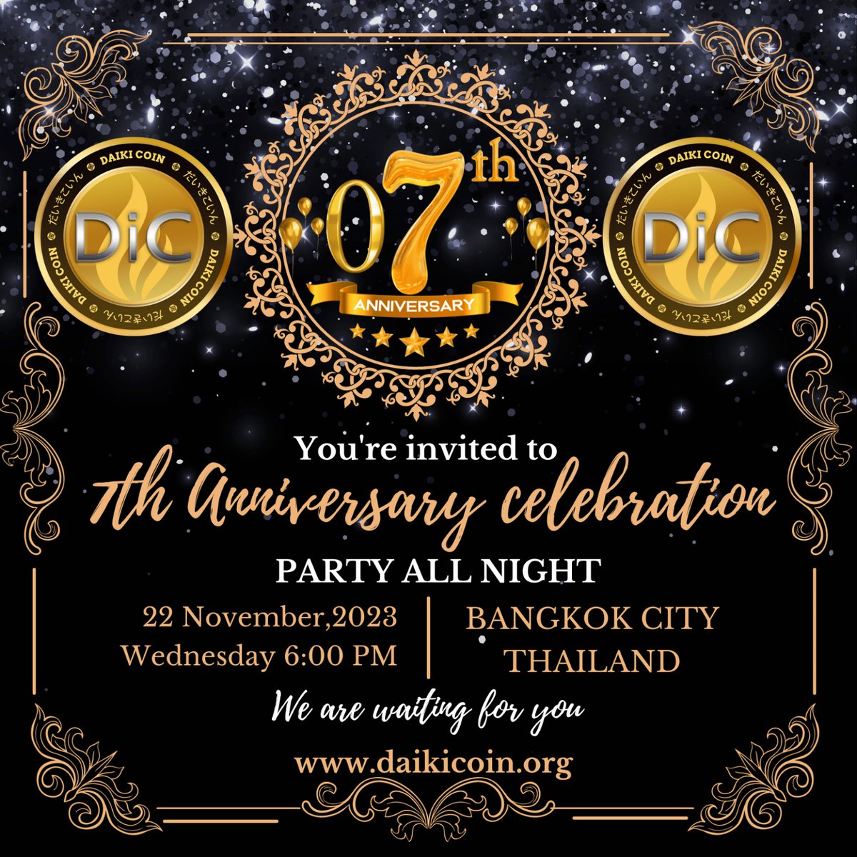 DaikicoinOrg's tweet photo. #CelebrationTour #7thyears #anniversary #daikicoin #DIC #Cryptocurency #cryptomarket #cryptoking @Suryaprasad369 @c0insbit @azbit_news @p2b_exchange @binance @cz_binance @CoinSwitch @CoinWOfficial @CoinbaseSupport @CoinbaseWallet @CoinbaseNews https://t.co/QOc66b7o4x