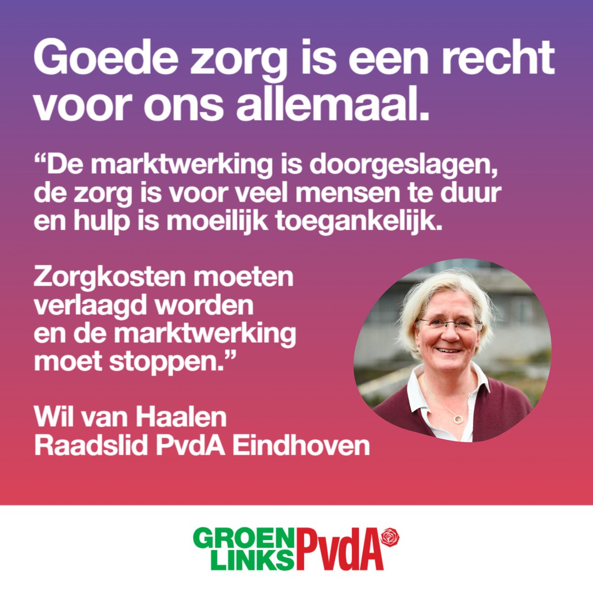 PvdA Eindhoven (@pvdaeindhoven) on Twitter photo ๐นโจ Morgen is de dag om jullie stem te laten horen voor een Nederland waar goede zorg een RECHT is voor IEDEREEN! Jouw stem maakt het verschil. ๐ณ๏ธ๐ค
#StemGroenLinksPvdA #SamenKanHet <a href="/wvhaalen/">Wil van Haalen ๐น</a> ๐นโจ Morgen is de dag om jullie stem te laten horen voor een Nederland waar goede zorg een RECHT is voor IEDEREEN! Jouw stem maakt het verschil. ๐ณ๏ธ๐ค
#StemGroenLinksPvdA #SamenKanHet <a href="/wvhaalen/">Wil van Haalen ๐น</a>