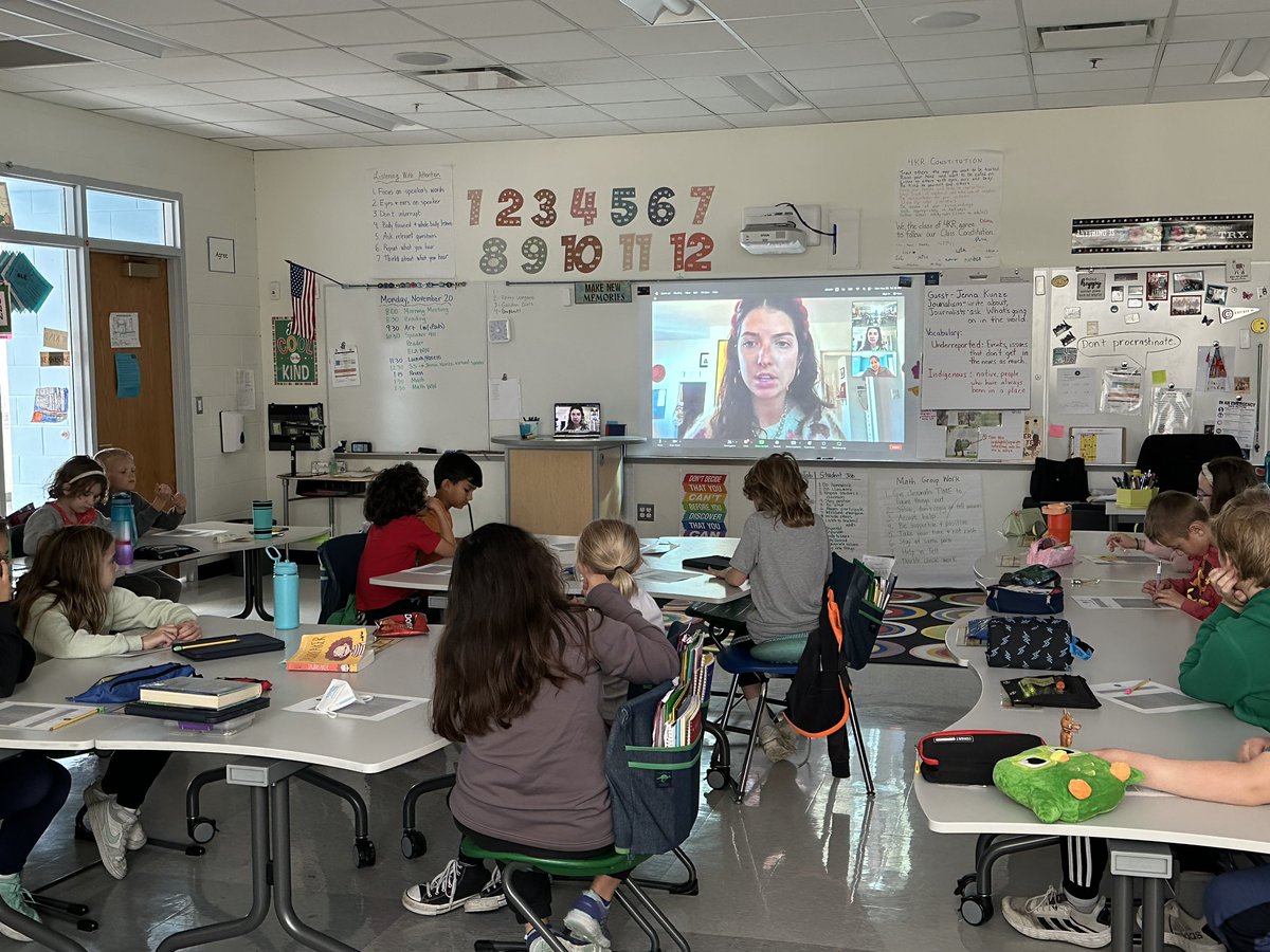 4KR welcomed <a href="/jennakunze/">Jenna Kunze</a> to our classroom (virtually) to learn about journalism, climate change, and underreported news. <a href="/OakPark97/">Oak Park District 97</a> <a href="/UpAtLincolnOP/">Lincoln Elementary D97</a> #MyD97 #UpAtLincoln #OakPark97