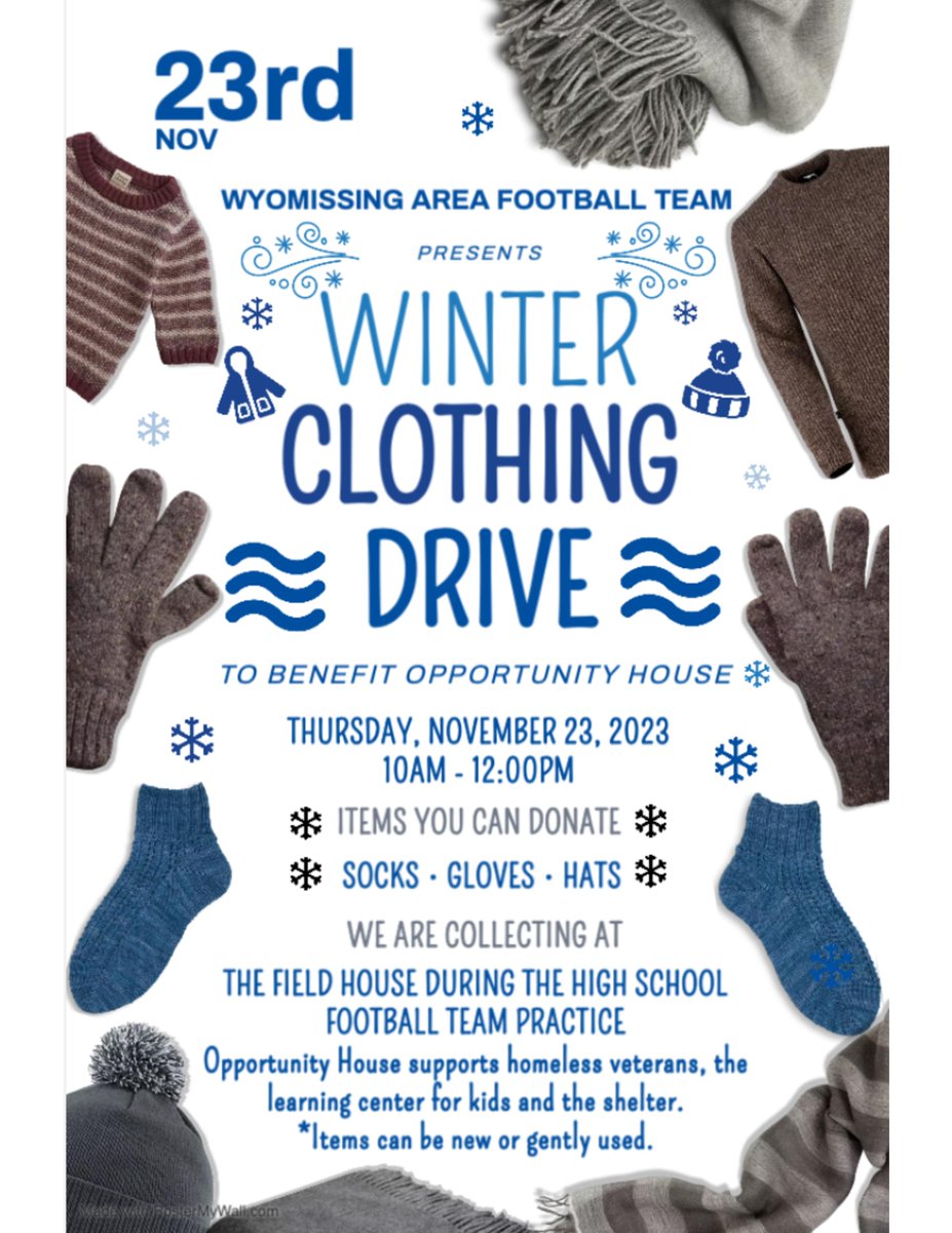 Join the Spartans for their annual Thanksgiving day open practice from 10:00-12:00. This year they will be accepting donations of winter clothing to benefit Opportunity House. Hope to see you there!