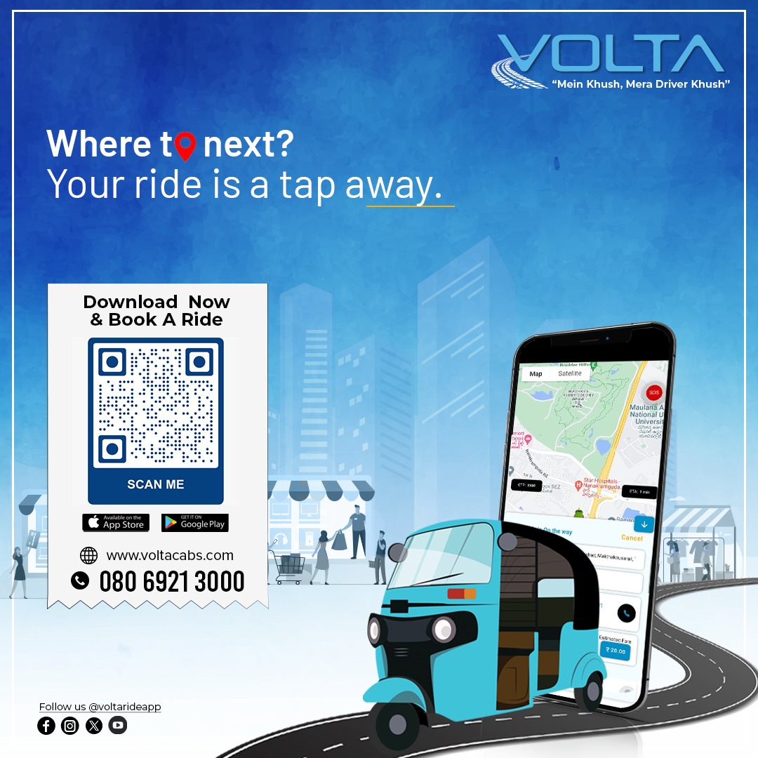 voltarideapp's tweet photo. ππ Ready for a seamless travel experience? π² Download the Volta App now! Say Goodbye to commission and Hello to stress-free travel. πβ¨ Smooth journeys are Waiting.
#Hyderabadkaapp #Hyderabad #Voltaapp #Voltarideapp #Ridewithvolta #Voltahyderabad https://t.co/26iZ8HuYNG