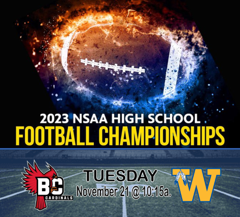 NebPublicMdia's tweet photo. NSAA State Football Championships Class C1
🏈Boone Central Vs. Wahoo
📺: https://t.co/Vnks77dSRz
🗓️: Tuesday, November 21
⏰: 10:15a.

@coachjp_erone @hud_coach @BeJayZ_22 @hshudson325 @CoachVolker https://t.co/3ohqDRFvim