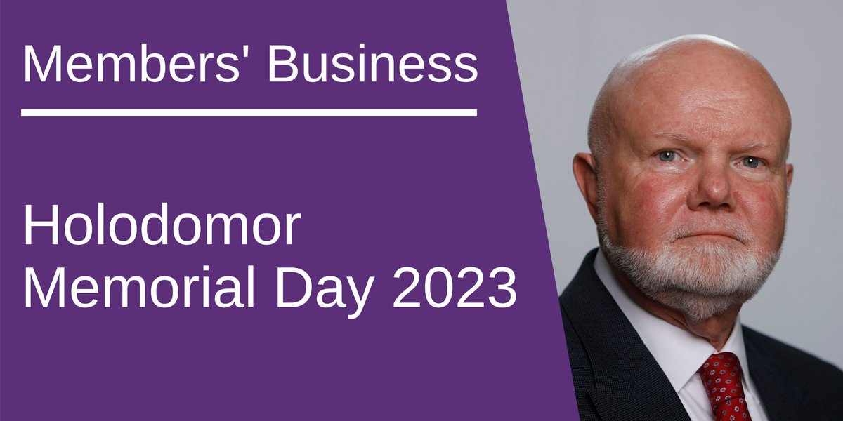 ScotParl's tweet photo. 2022-23 marks the 90th anniversary of Holodomor.  @uartlach's Members' Business recognises 25 November 2023 as Holodomor Memorial Day, which commemorates the genocide by forced famine in Ukraine in 1932-33.

You can watch the debate from 5pm on SPTV https://t.co/S2bbsobwI9 https://t.co/hC4iqwzlVp