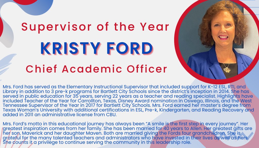 Happy to announce our 2023-24 Principal of the Year & Supervisor of the Year. Congrats to these dedicated educators who have given their professional careers to caring and educating students. We are truly better as a district with their leadership. @SharondaRose_ @ford_kford