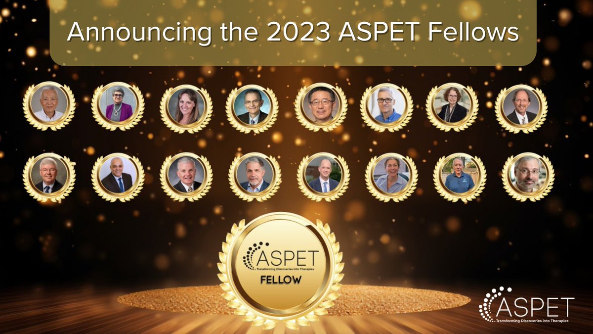 ASPET is proud to introduce the 2023 ASPET Fellows (FASPET). The FASPET designation is a prestigious honor bestowed on the Society’s most distinguished members. We congratulate them for their achievements in #pharmacology! Meet the 2023 FASPET class here: bit.ly/3G6WheC.