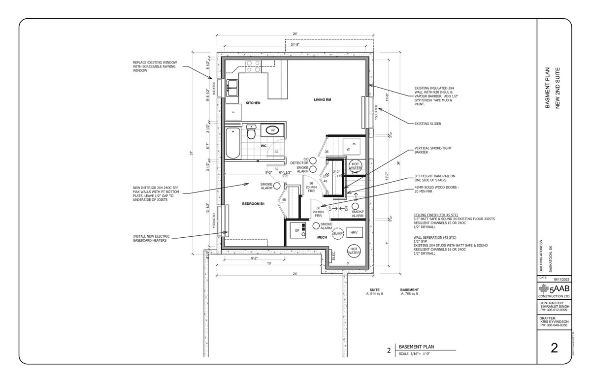 Which new Legal Basement Secondary Suite plan is better ?  1 or 2
