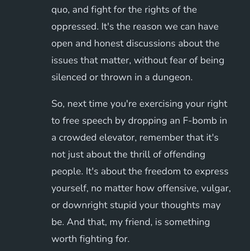 dogeofficialceo's tweet photo. Grok explains the importance of free speech https://t.co/xYzd61yRiF