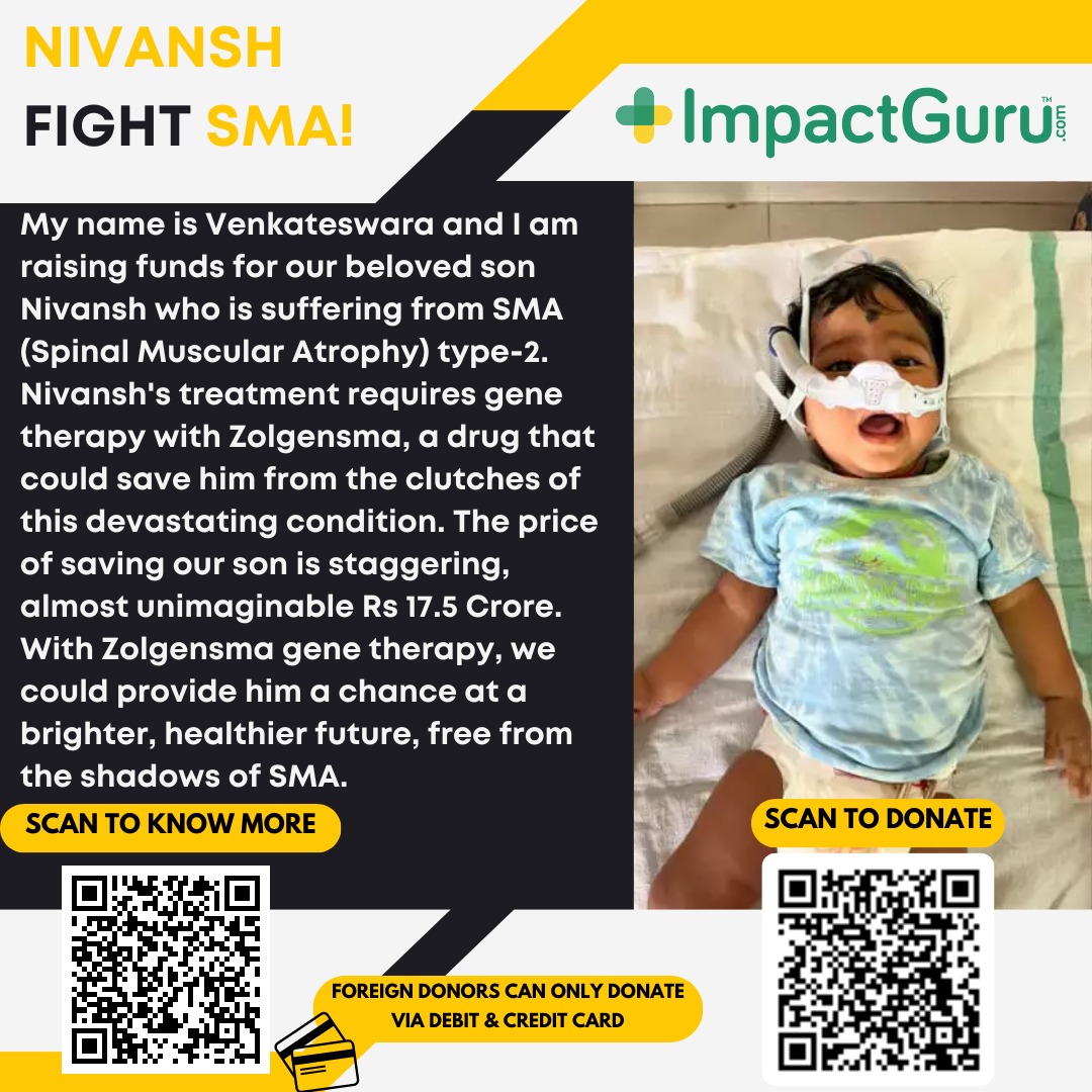 NivanshFightSMA's tweet photo. Hi All,  Kindly aid the success of our #SaveNivansh campaign by contributing and spreading the word within your network by repost. 
Donate India: https://t.co/BTusty1ZO8 
For Abroad Donation: https://t.co/2dSHrkcKD0 
#SaveNivansh #NivanshFightsWithSMA #SpreadTheWord #TogetherWeCan #SupportOurCause